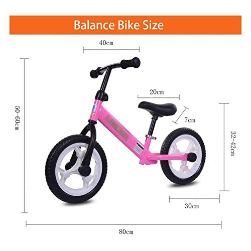 Huachaoxiang Niños Bicicleta De Equilibrio, Equilibrio Bicicletas para Pequeños Y con Color Al Azar Casco Caminar Formación Sin Pedal,Rosado