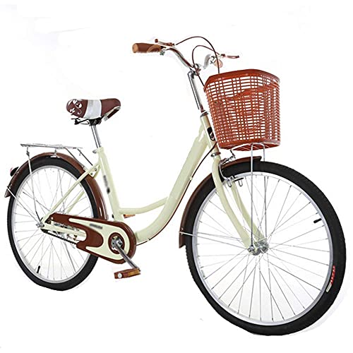 HUAQINEI Bicicleta de 22 Pulgadas, 24 Pulgadas, Hombre, Mujer, Estudiante, Viajero, Ocio Urbano, Transporte, Retro, Bicicleta, Adulto, Princesa, Bicicleta, Negro