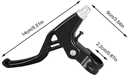 HUGEE Palancas de Freno de Bicicleta - Freno de Mano de Aleación De Aluminio Universal para Bicicleta,Aplicar en Bicicleta de Carretera MTB BMX Freno de Bicicleta,Diámetro 2,2 cm,Un Par (Negro)