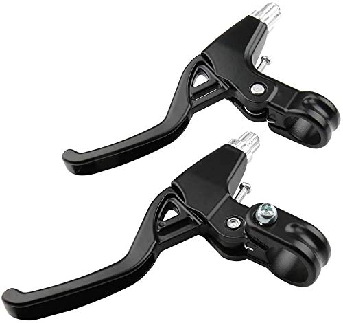 HUGEE Palancas de Freno de Bicicleta - Freno de Mano de Aleación De Aluminio Universal para Bicicleta,Aplicar en Bicicleta de Carretera MTB BMX Freno de Bicicleta,Diámetro 2,2 cm,Un Par (Negro)