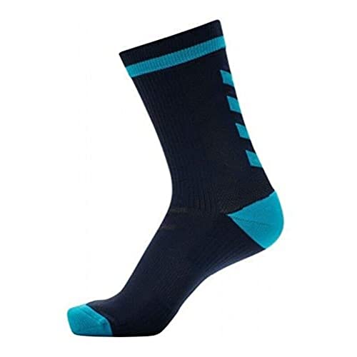 hummel Elite Indoor Sock Low PA Calcetín, Dark Sapphire/Bluebird, 43-45 Unisex Adulto