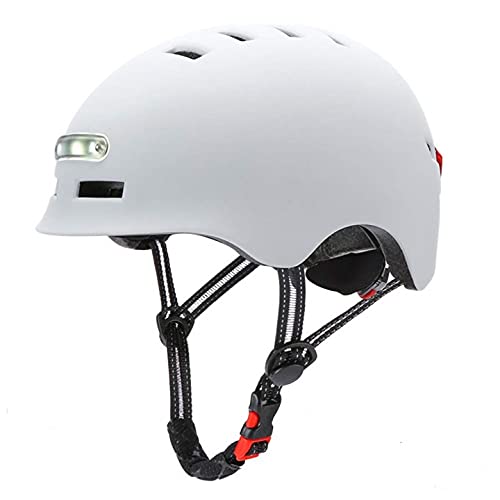 HUSHUI Casco de Bicicleta Adultos, Hombres, Mujeres, luz LED, Casco de Ciclismo, Casco de Bicicleta, patineta eléctrica, Rueda, monopatín, Casco, Cascos de Ciclismo Ligeros