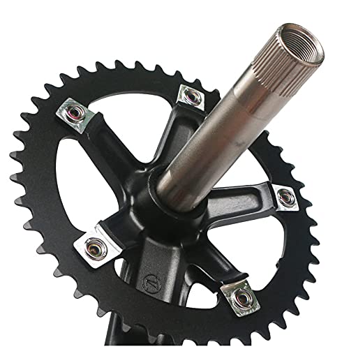 HVW Juego de bielas de Bicicleta Juego de bielas MTB 130BCD Juego de bielas de una Velocidad Juego de bielas de Bicicleta de montaña Plato de Dientes Anchos y Estrechos Reemplazo de 42T,165mm