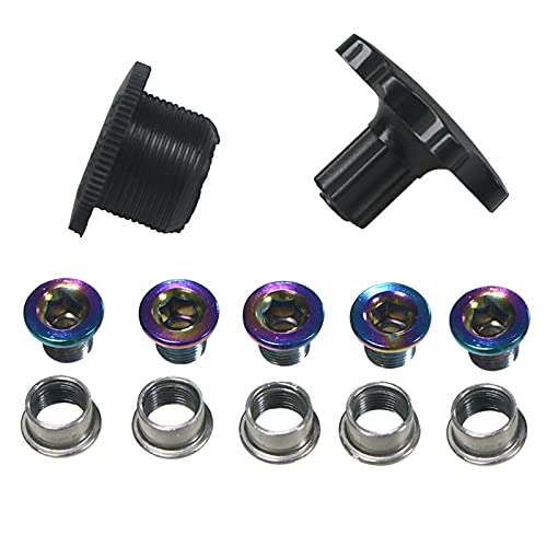HVW Juego de bielas de Bicicleta Juego de bielas MTB 130BCD Juego de bielas de una Velocidad Juego de bielas de Bicicleta de montaña Plato de Dientes Anchos y Estrechos Reemplazo de 42T,165mm