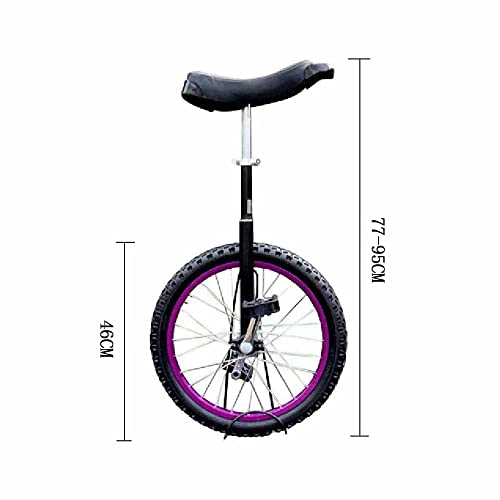 HXFENA Monociclo,Equilibrio de Altura Ajustable Ejercicio de Ciclismo Rueda AcrobáTica Profesional Trainer NeumáTicos Antideslizante,para Kids Adultos Unisex / 18 Inches/Purple