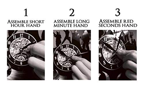 hxjie Triatlón diseño Retro Reloj de Pared natación Correr Ciclismo Vinilo LP Registro Reloj Colgante de Pared Obra de Arte Moderno para Atletas 12 Pulgadas