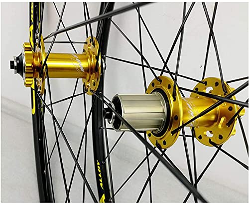 HXJZJ Llantas de Bicicleta MTB 26 27.5" Juego de Ruedas MTB Juego de Ruedas de Freno de Llanta de Disco con Liberación Rápida Rueda de Freno de Disco de Bicicleta A24 Agujero 7-1,27.5in