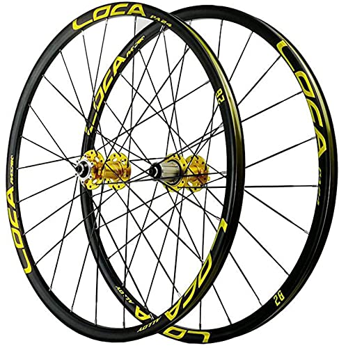 HXJZJ Llantas de Bicicleta MTB 26 27.5" Juego de Ruedas MTB Juego de Ruedas de Freno de Llanta de Disco con Liberación Rápida Rueda de Freno de Disco de Bicicleta A24 Agujero 7-1,27.5in