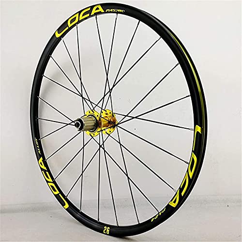 HXJZJ Llantas de Bicicleta MTB 26 27.5" Juego de Ruedas MTB Juego de Ruedas de Freno de Llanta de Disco con Liberación Rápida Rueda de Freno de Disco de Bicicleta A24 Agujero 7-1,27.5in