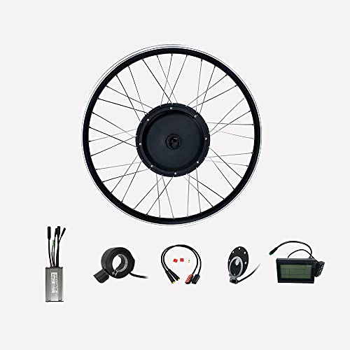 HYCy Kit de conversión de Bicicleta eléctrica 48V1000W, Kit Impermeable Ebike, tamaño de Rueda 27.5 Pulgadas, Motor de Cubo sin Engranajes sin escobillas Delantero, con LCD3 USB
