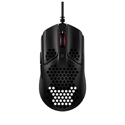 HyperX Pulsefire Haste – Ratón para juegos – Ultraligero, 59 g, carcasa con patrón de panal de abejas, diseño hexagonal, cable HyperFlex, hasta 16.000 PPP, 6 botones programables