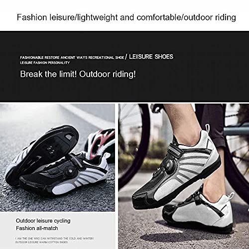 HYQW MTB SPD Ciclismo Zapatos para Hombres Mujeres Ideal para Bicicletas De Montaña XC Ciclocross Bikes Incluidos Triatlón De Carretera En Bicicleta Ciclismo O Interior VIIPOO,Gray-36EU