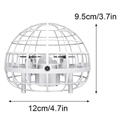 HYZHYZ Pelota de Vuelo, Alivio de estrés Recargable Ruta Libre de la Ruta Tops Bola de Mosca con Luces, descompresión Creativa Pelota de helicóptero Volador Interactivo,Blanco