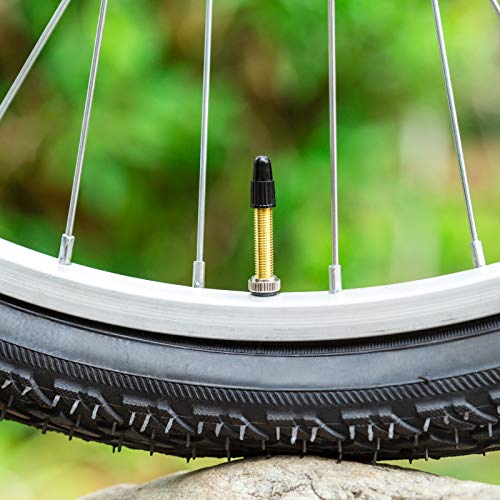 HZJD 2 Piezas Válvulas Presta sin cámara (40 mm), Tubeless ​Presta Válvula de Aire Vástago Bicicleta , sin Fugas​, con Herramienta ​de extracción de núcleo de válvula