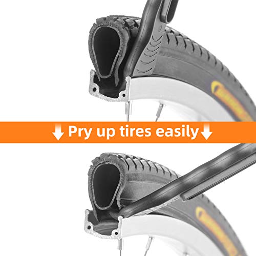 HZJD 4 piezas Palancas para neumáticos Bicicleta, la herramienta es suave en su conjunto, no dañará el talón, el diseño profesional facilita el trabajo, la mejor herramienta de reemplazo