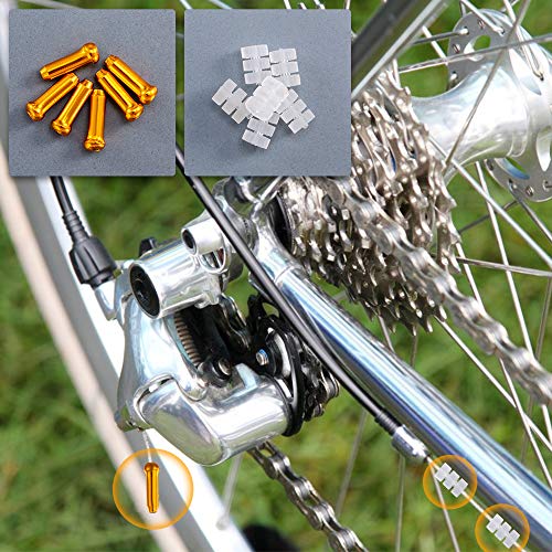 HZJD 48 piezas Tapa de Cable de Freno, tapas de cable para cambio de bicicleta, tapas de extremo de cables de freno de bicicleta, 6 piezas juntas tóricas de goma para cable de freno
