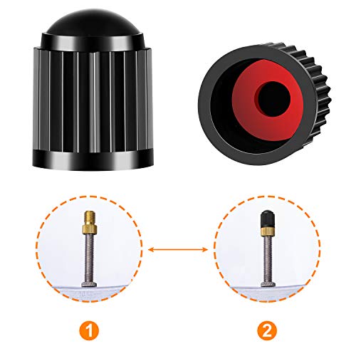 HZJD 6 Piezas Adaptador de válvula Presta, Convierte Presta a Schrader Adaptador para Bicicleta, inflar neumáticos con bomba estándar o compresor de aire, 12 tapones de válvula para neumáticos