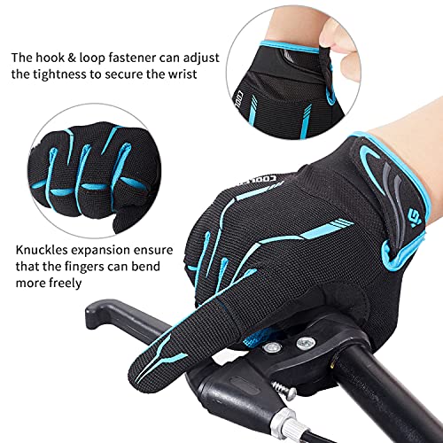 I Kua Fly Guantes Ciclismo Antideslizante Pantalla Táctil Guantes MTB para Hombre Mujer Gel Almohadilla Guantes de Bicicleta MTB Bici (Azul, XL)