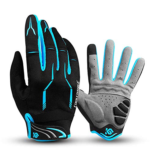 I Kua Fly Guantes Ciclismo Antideslizante Pantalla Táctil Guantes MTB para Hombre Mujer Gel Almohadilla Guantes de Bicicleta MTB Bici (Azul, XL)