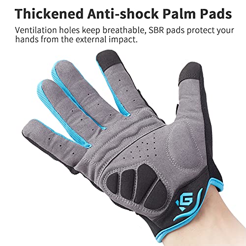 I Kua Fly Guantes Ciclismo Antideslizante Pantalla Táctil Guantes MTB para Hombre Mujer Gel Almohadilla Guantes de Bicicleta MTB Bici (Azul, XL)