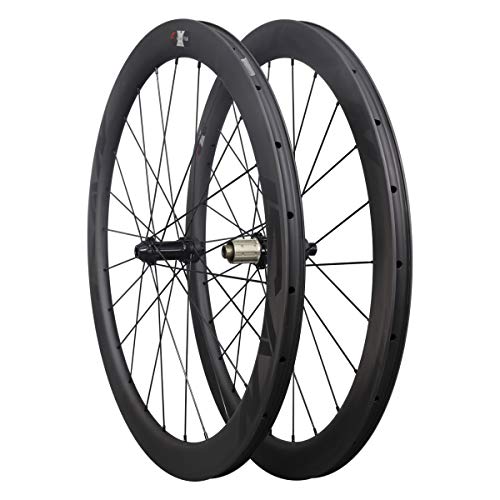 ICAN Ruedas de Disco BD50 700C Clincher Tubeless Ready Freno de Disco Centerlock 12x100/12x142mm 1678g