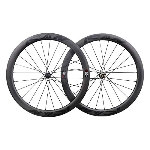 ICAN Ruedas de Disco BD50 700C Clincher Tubeless Ready Freno de Disco Centerlock 12x100/12x142mm 1678g