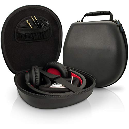 iGadgitz U3804 - Negro Carcasa Rígida EVA, Funda de Transporte, Bolsa para Auriculares - Tamaño interno aprox. 21.5 x 20.5cm