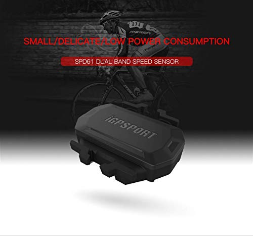 iGPSPORT SPD61 (versión española) - Sensor de Velocidad inalámbrico ANT+ / 2.4G y Bluetooth 4.0 ciclismo y bicicleta. Compatible con ciclo computadores GPS Garmin, Bryton, Sigma.. IPX7. Sin imanes