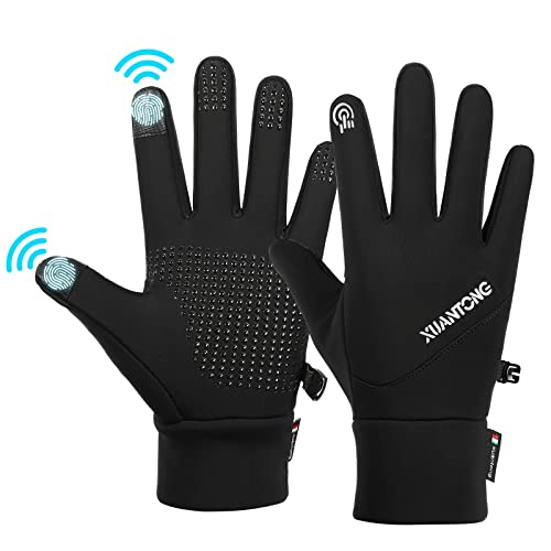 IJIAMY Guantes Invierno Hombre Mujer, Guantes Termicos Bicicleta Guantes Tactiles Guantes Ciclismo Guantes Running Guantes Impermeables Antideslizantes para MTB Correr, Deportivos,Conducir, Escalar