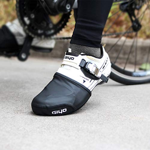 IMIKEYA 1 par de Puntera de Ciclismo de Nylon a Prueba de Viento Media Cubierta de Zapatos Botas Más Cálidas para Ciclismo Senderismo Baños de Hielo Al Aire Libre (Negro M-L)