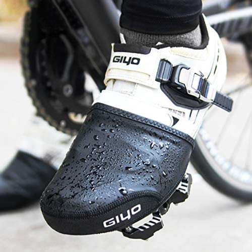 IMIKEYA 1 par de Puntera de Ciclismo de Nylon a Prueba de Viento Media Cubierta de Zapatos Botas Más Cálidas para Ciclismo Senderismo Baños de Hielo Al Aire Libre (Negro M-L)