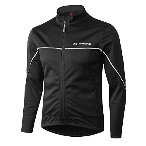 INBIKE Chaqueta Ciclismo Invierno Cortavientos Hombre Bicicleta Chaquetas Termicas Softshell Impermeable Con Forro Polar Para Ciclista(XL)