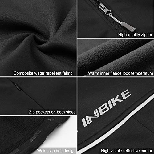 INBIKE Chaqueta Ciclismo Invierno Cortavientos Hombre Bicicleta Chaquetas Termicas Softshell Impermeable Con Forro Polar Para Ciclista(XL)