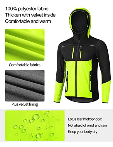 INBIKE Cortavientos Hombre Chaqueta Ciclismo Invierno Softshell Running Trekking Senderismo Montaña Trabajo Deportes Verde L