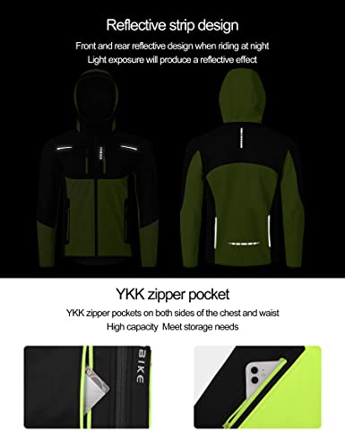 INBIKE Cortavientos Hombre Chaqueta Ciclismo Invierno Softshell Running Trekking Senderismo Montaña Trabajo Deportes Verde L