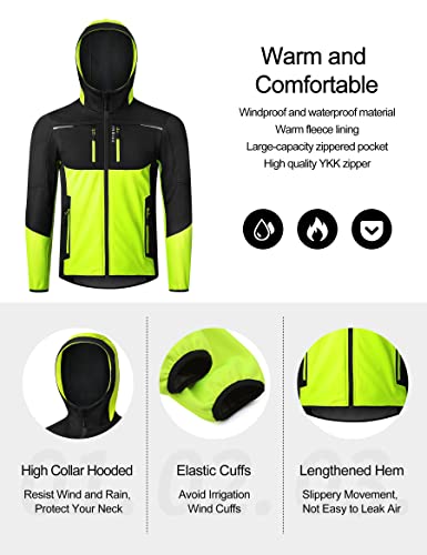 INBIKE Cortavientos Hombre Chaqueta Ciclismo Invierno Softshell Running Trekking Senderismo Montaña Trabajo Deportes Verde L