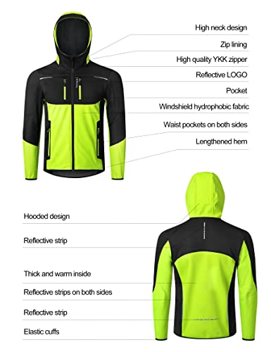 INBIKE Cortavientos Hombre Chaqueta Ciclismo Invierno Softshell Running Trekking Senderismo Montaña Trabajo Deportes Verde L