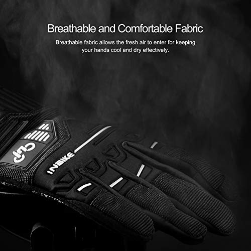 INBIKE Guantes Bicicleta Montaña Bici MTB Protección Largos Ciclismo Hombre Mujer Resistente Invierno Verano Pantalla Táctil Blanco M