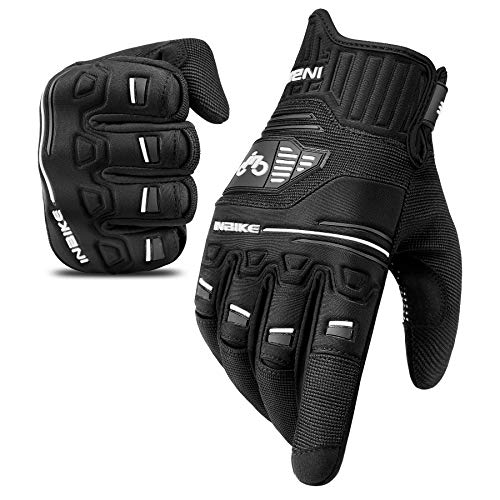 INBIKE Guantes Bicicleta Montaña Bici MTB Protección Largos Ciclismo Hombre Mujer Resistente Invierno Verano Pantalla Táctil Blanco M