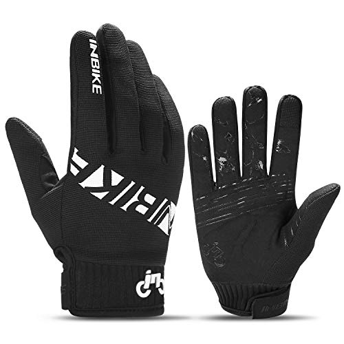 INBIKE Guantes MTB Dedos Largos para Hombre con La Funcionalidad De Pantalla Táctil, Guantes De Ciclismo Bicicleta Montaña Ciclista Bici Btt para Entretiempo(Negro-XL)