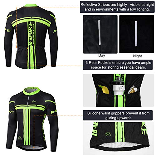 INBIKE Maillot Ciclismo Bicicleta De Manga Larga para Hombre Camiseta Ciclismo MTB 100% Poliéster