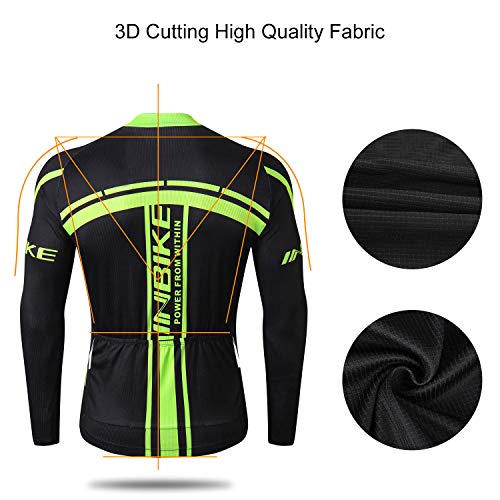 INBIKE Maillot Ciclismo Bicicleta De Manga Larga para Hombre Camiseta Ciclismo MTB 100% Poliéster