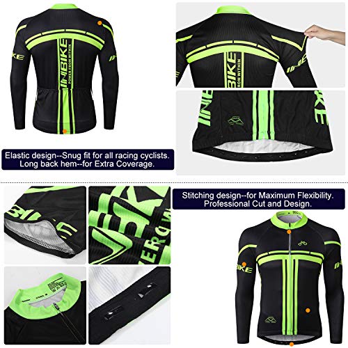 INBIKE Maillot Ciclismo Bicicleta De Manga Larga para Hombre Camiseta Ciclismo MTB 100% Poliéster