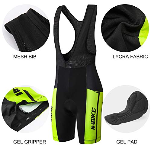 INBIKE Maillot Ciclismo Hombre Verano Culotte Ciclismo Pantalones Bicicleta Hombre Equipación Ciclismo Hombre Transpirable y De Secado Rápido(L)