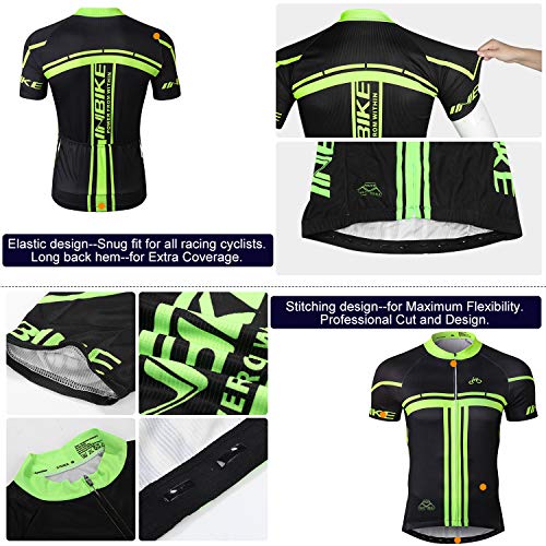 INBIKE Maillot Ciclismo Hombre Verano Culotte Ciclismo Pantalones Bicicleta Hombre Equipación Ciclismo Hombre Transpirable y De Secado Rápido(L)