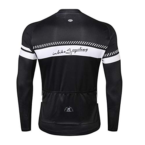 INBIKE Maillot Ciclismo Ropa Bicleta De Manga Larga para Hombre 100% Poliéster con Detalle Reflectante, L