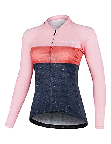 INBIKE Maillot Ropa de Ciclismo Mujer Manga Larga con Bolsillos Cómodo Respirable Bicicleta Cycling, L