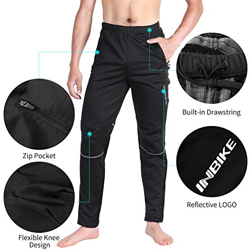 INBIKE Pantalon Largo De Ciclismo Abrigo Transpirable Invierno para Hombre, Pantalones Impermeable para Montaña Senderismo Trekking Senderismo Acampada Escalada(L)