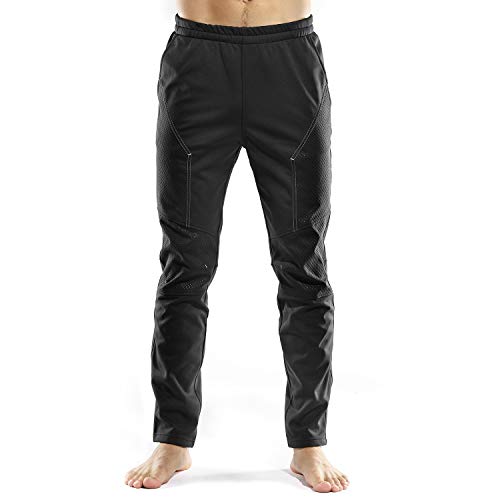 INBIKE Pantalon Largo Deporte Hombre Pantalon Chandal Hombre para Ciclismo Bicicleta Pantalon Hombre Invierno Impermeable Forro Polar para Deportes y Aire Libre(L)