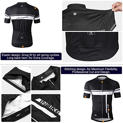 INBIKE Roapa Ciclismo con 3D Acolchado De Gel, Maillot Ciclismo + Pantalon/Culotte Bicicleta Transpirable Elástico Secado Rápido (Blanco,L)